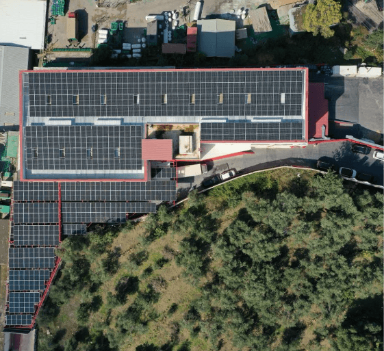 Solar panels on BMA facility rooftop